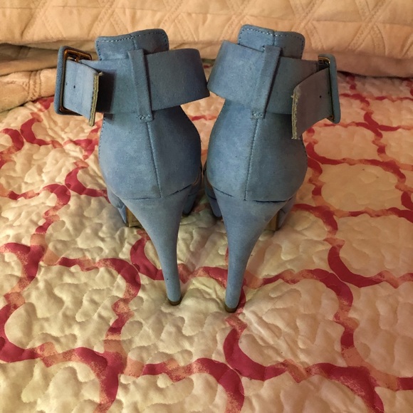 Periwinkle Sexy 5” High-heel Suede Sandals with 1”1/8 Platform - Picture 5 of 8